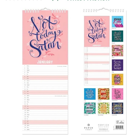 Portico Designs 2024 Paper Ninja Slim Calendar - Picture 2 of 4